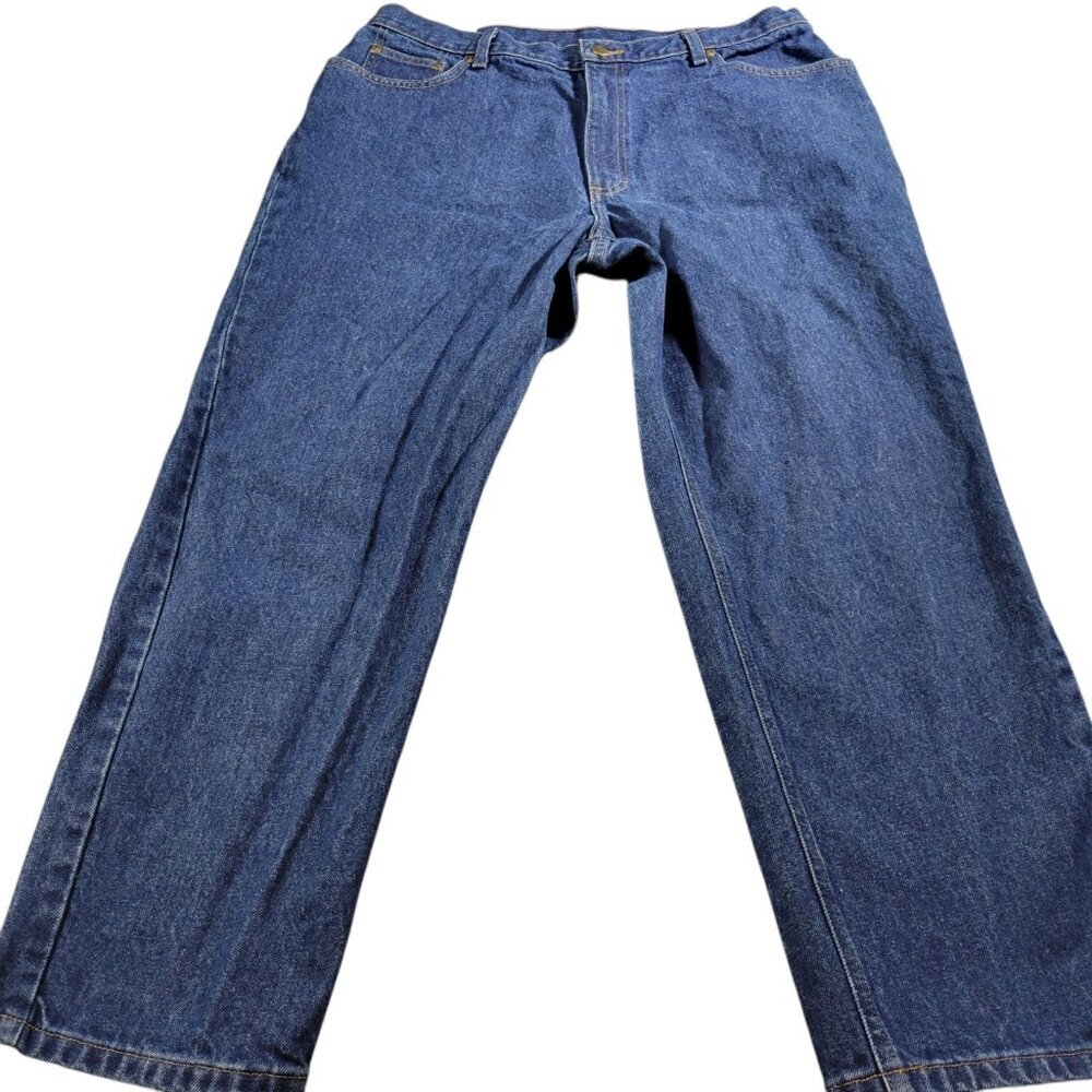 Vintage LL Bean Jeans Womens 18P Petite Blue Denim Double L Relaxed Dark Wash